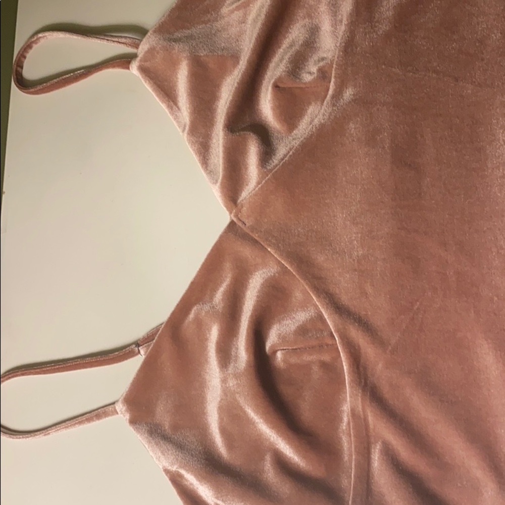 Rose gold velvet top L